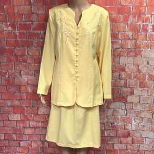 Sue Brett Vintage Plus Size‎ Embroidered Skirt Suit